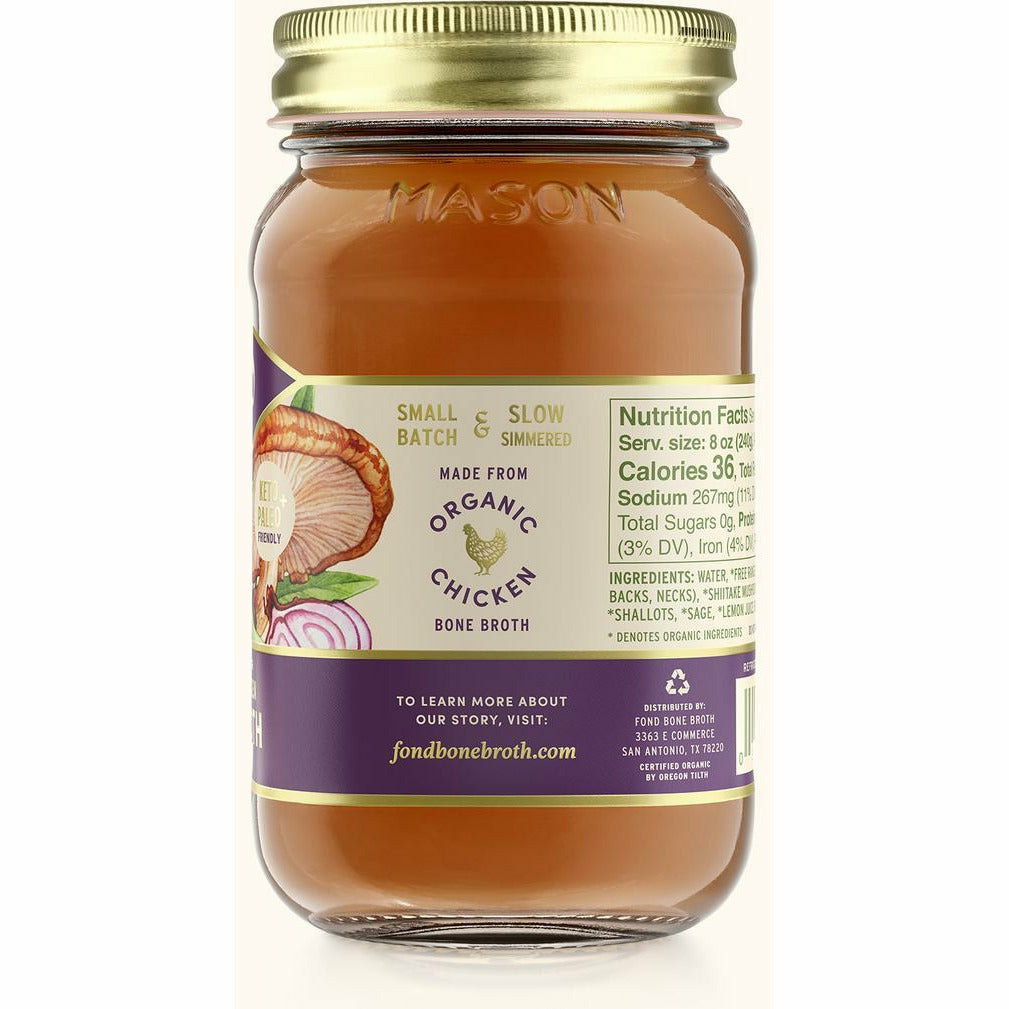 Caldo de Hueso de Pollo Artesanal de Shitake Shallot y Sage Vitaplena